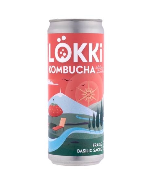 Kombucha Fraise-Basilic Sacré