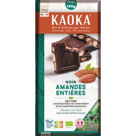 Tablette Gourmande Noir Amandes Entières 180g