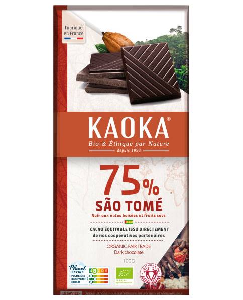 Tablette Dégustation Noir 75% São Tomé 100g