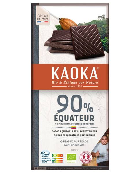 Tablette Dégustation Noir 90% Équateur 100g