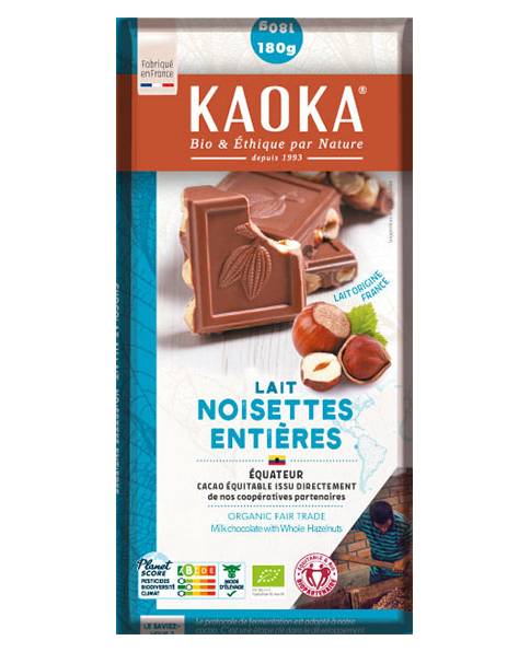 Tablette Gourmande Lait Noisettes Entières 180g