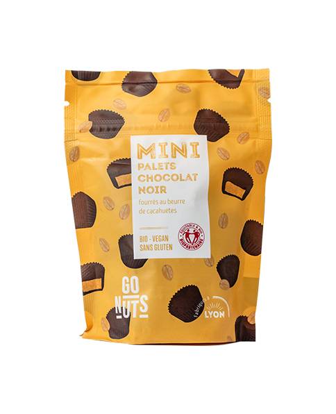 Mini palets chocolat noir fourrés au beurre de cacahuètes 120g