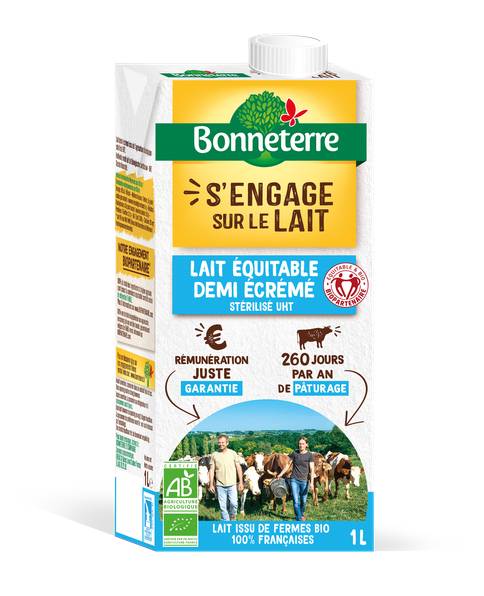 Lait équitable demi écrémé stérilisé uht 1l