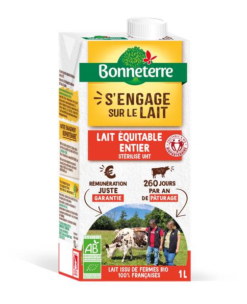 Lait équitable entier stérilisé uht 1l