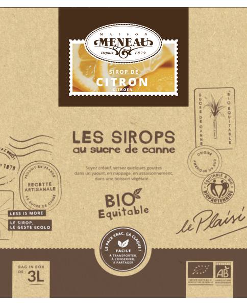 Sirop au sucre de canne BIO Equitable citron